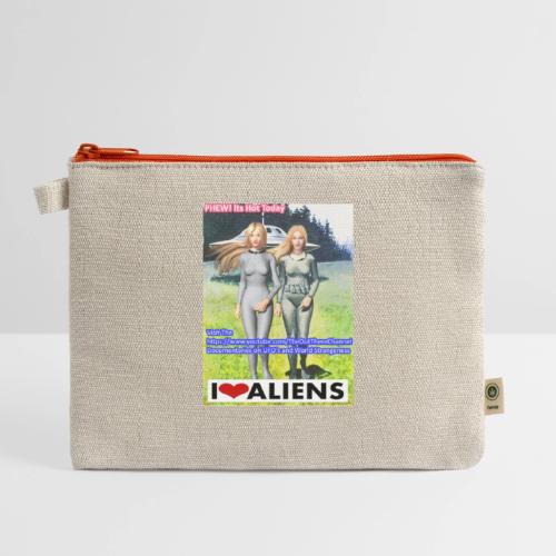 TshirtHotAliens with Back Crew Logo of PINKY - Hemp Carry All Pouch