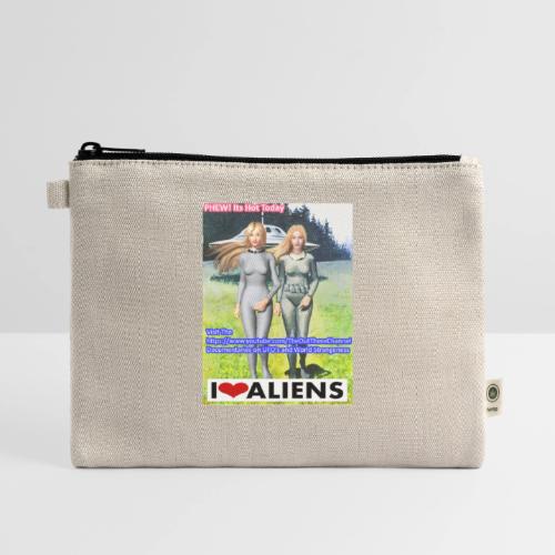 TshirtHotAliens with Back Crew Logo of PINKY - Hemp Carry All Pouch