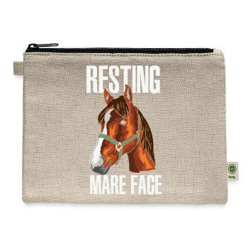 Horse Horses Ponies Riding Horse Equestrian - Hemp Carry All Pouch - natural - Front