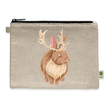 Jackalope Cryptids Cryptozoology Rabbit 1 - Hemp Carry All Pouch - natural - Front