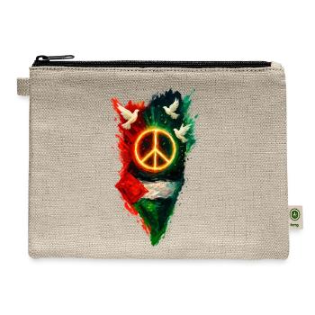 Free Palestine - Peace and Solidarity - Hemp Carry All Pouch - natural - Front