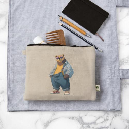 Fashion Streetwear Bear Cartoon Art - Hemp Carry All Pouch