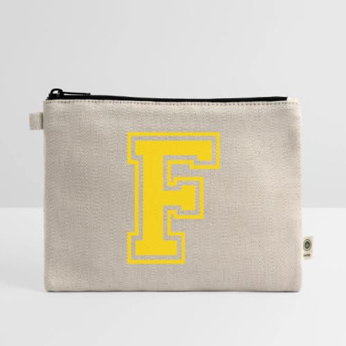 Letter F – Capital Athletic Alphabet Monogram - Hemp Carry All Pouch