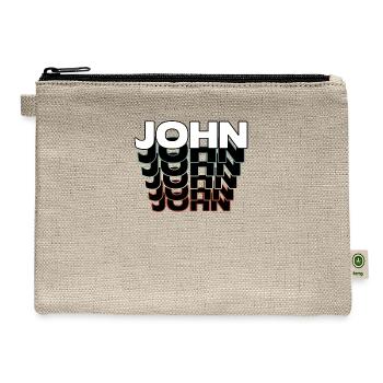John Funny Retro Vintage Sunset John 80s 90s - Hemp Carry All Pouch - natural - Front
