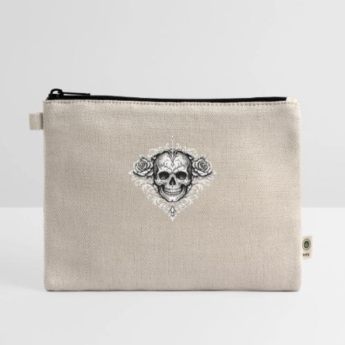 Gothic Filigree Skull - Hemp Carry All Pouch