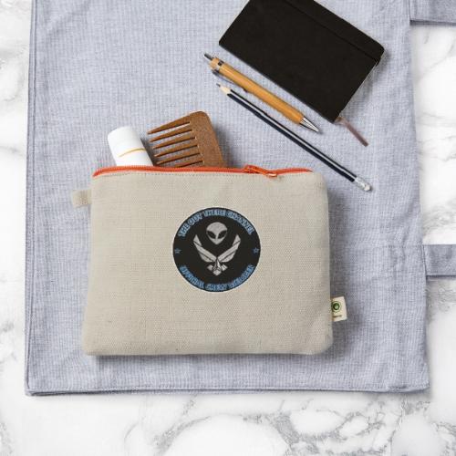 BlackOpsTransBigger1 Front with Mr Grey Back Logo - Hemp Carry All Pouch