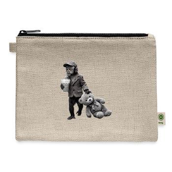 Vintage Monkey Portrait Minimal - Hemp Carry All Pouch - natural - Front