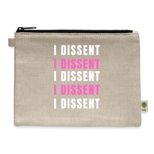 I Dissent (White) - Hemp Carry All Pouch