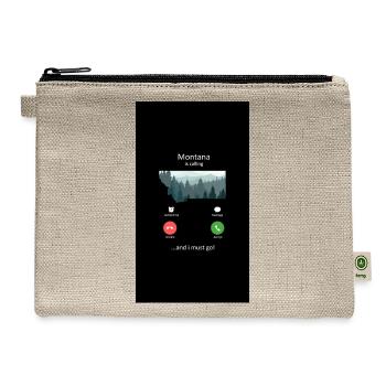 Montana Is Calling And I Must Go State Pride Gift - Hemp Carry All Pouch - natural - Front