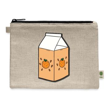 Orange juice box - Hemp Carry All Pouch - natural - Front