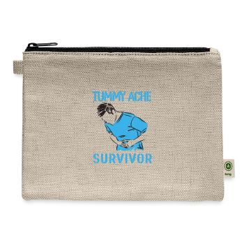 tummy ache survivor Stomachache IBS Funny - Hemp Carry All Pouch - natural - Front