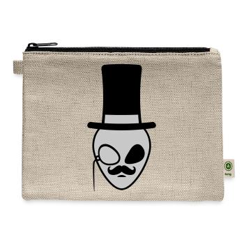 face sir alien gentlemen - Hemp Carry All Pouch - natural - Front