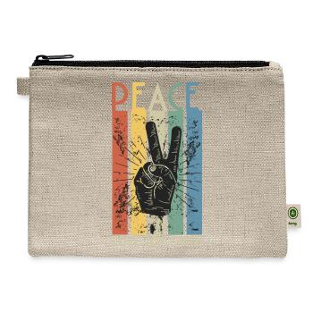 PEACE - Hemp Carry All Pouch - natural - Front