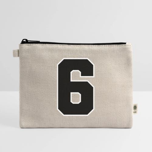 Varsity Number 6 Sports Font - Hemp Carry All Pouch