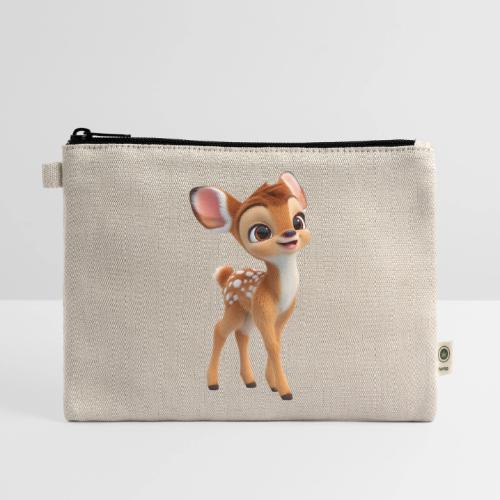 Sweet 3D Baby Deer with Big Eyes - Hemp Carry All Pouch