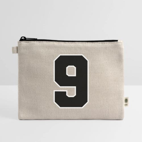 Varsity Number 9 Athletic Font - Hemp Carry All Pouch