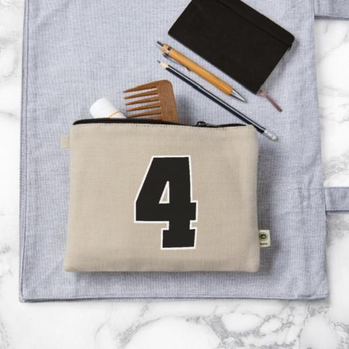 Varsity Number 4 College Style - Hemp Carry All Pouch