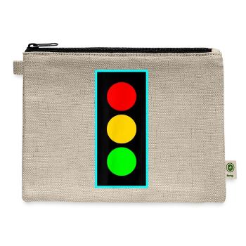 flashing red traffic light - Hemp Carry All Pouch - natural - Front