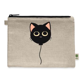 Black Cat Balloon - Hemp Carry All Pouch - natural - Front