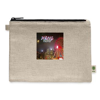 Night view of skyline featuring illumi - Hemp Carry All Pouch - natural - Front