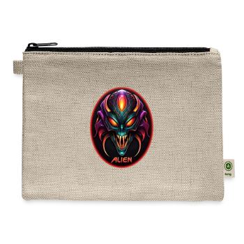 Alien face - Hemp Carry All Pouch - natural - Front
