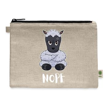 Nope Lamb I Funny Lazy Sheep - Hemp Carry All Pouch - natural - Front