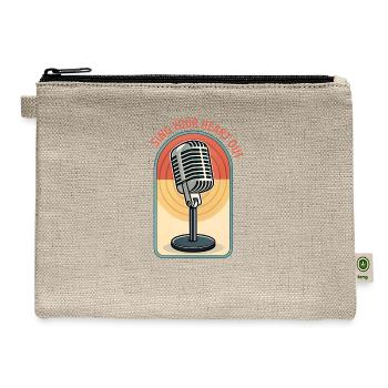 Sing Your Heart Out Microphone Crooner Retro 50s - Hemp Carry All Pouch - natural - Front
