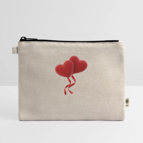 Two hearts together - Hemp Carry All Pouch