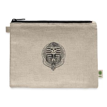 Skull Crest with Wings Emblem - Hemp Carry All Pouch - natural - Front