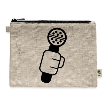 Microphone Check Hip Hop Rapper - Hemp Carry All Pouch - natural - Front