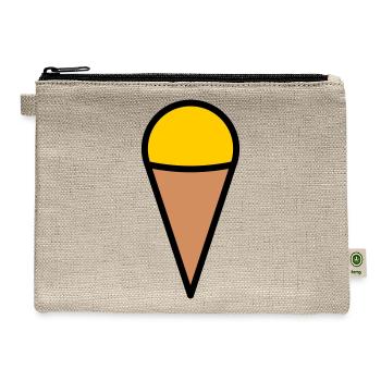 Minimal Ice Cream Cone Icon - Hemp Carry All Pouch - natural - Front