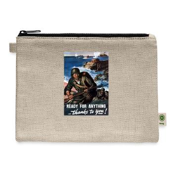 In The World War II Era Amos Sewell U S - Hemp Carry All Pouch - natural - Front