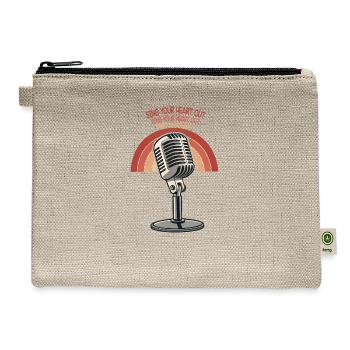 Sing Your Heart Out Microphone Crooner Retro 50s - Hemp Carry All Pouch - natural - Front