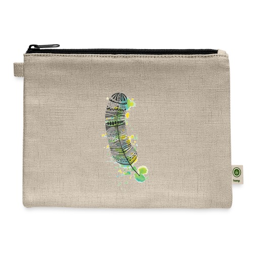 Geometric Feather - Hemp Carry All Pouch