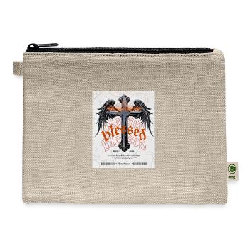 Flaming Cross Blessed Gothic - Hemp Carry All Pouch - natural - Front