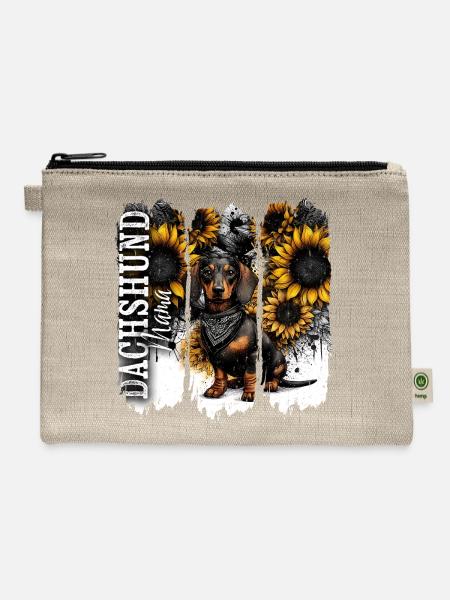 Dachshund Mama - Hemp Carry All Pouch - natural