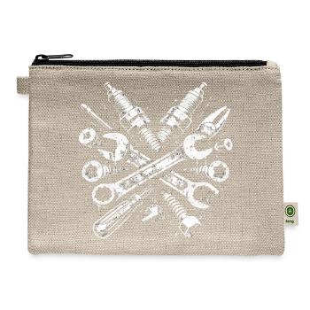 Grunge Tool Mechanic Spark Plug Design - Hemp Carry All Pouch - natural - Front