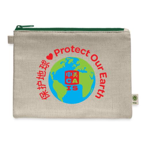 Earth with CAIS logo - Hemp Carry All Pouch