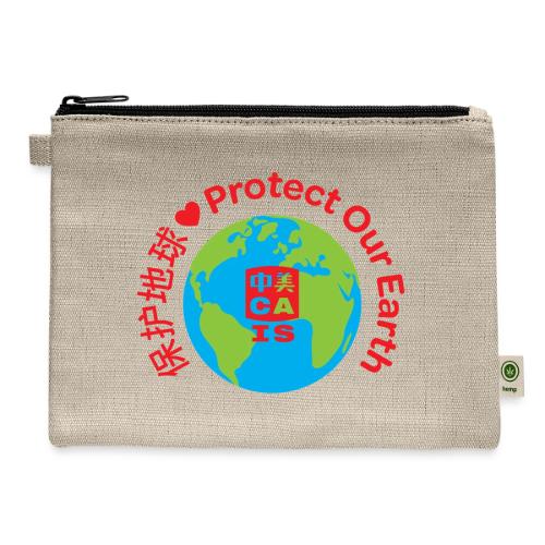 Earth with CAIS logo - Hemp Carry All Pouch