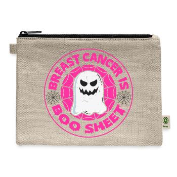 Funny Halloween Breast Cancer Is Boo Sheet - Hemp Carry All Pouch - natural - Front