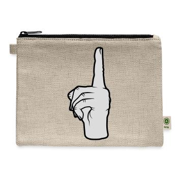 finger pointing up hand - Hemp Carry All Pouch - natural - Front