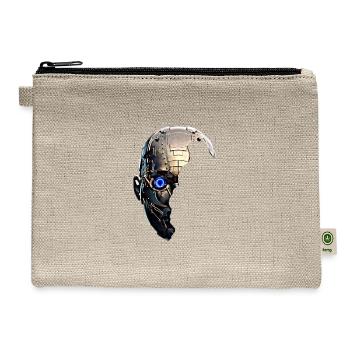 Cybernetic Mask with Blue Core - Hemp Carry All Pouch - natural - Front