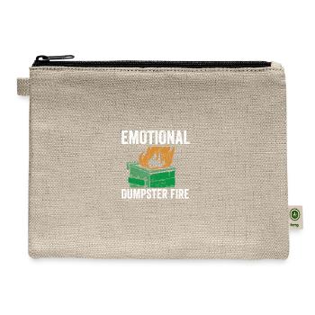 Heartbroken Quote Emotional Dumpster Fire Anxiety - Hemp Carry All Pouch - natural - Front