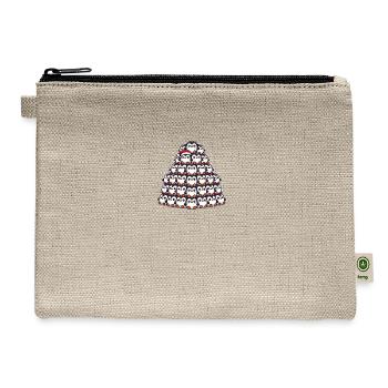 Penguin Christmas Christmas tree pine tree - Hemp Carry All Pouch - natural - Front