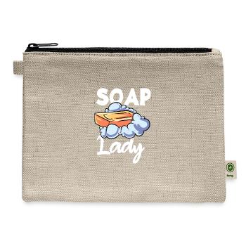 Soap Lady Hygiene Washing Soap Making Cleaning - Hemp Carry All Pouch - natural - Front