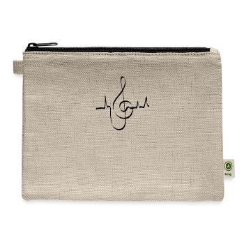 clef heartbeat musician singer - Hemp Carry All Pouch - natural - Front