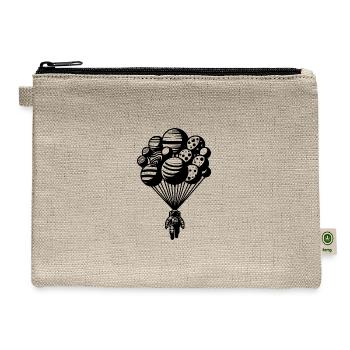 Astronaut In The Cosmos With Floating Planets - Hemp Carry All Pouch - natural - Front