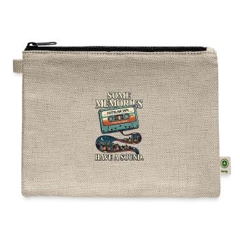 Some Memories Have a Sound - Retro Cassette City - Hemp Carry All Pouch - natural - Front
