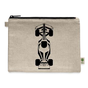 Top of a Formula car - minimal design - Hemp Carry All Pouch - natural - Front