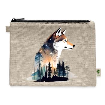 Wolf Pine Trees - Hemp Carry All Pouch - natural - Front